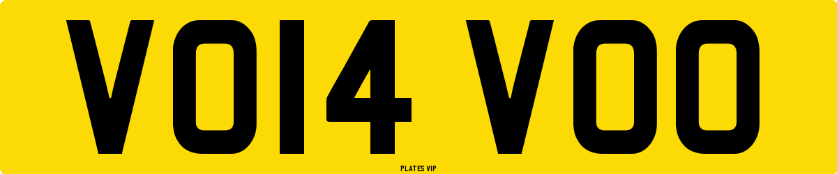 VO14 VOO Number Plate