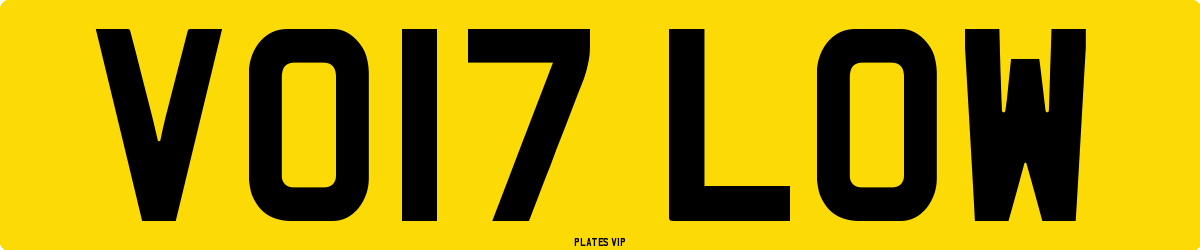 VO17 LOW Number Plate