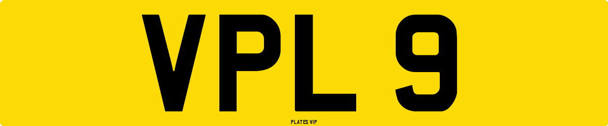 VPL 9 Number Plate