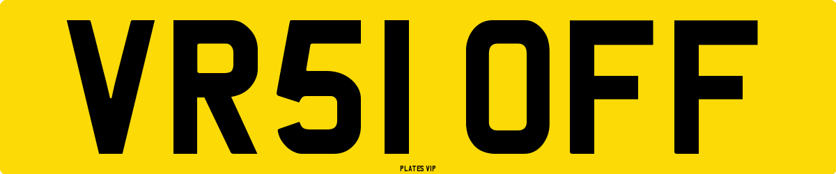 VR51 OFF Number Plate
