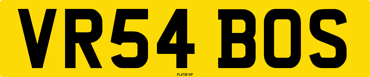 VR54 BOS Number Plate
