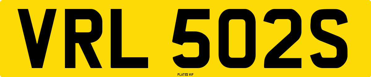 VRL 502S Number Plate