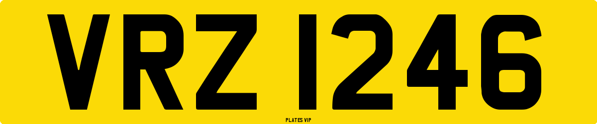 VRZ 1246 Number Plate
