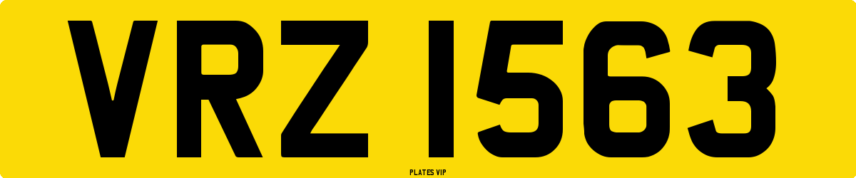 VRZ 1563 Number Plate