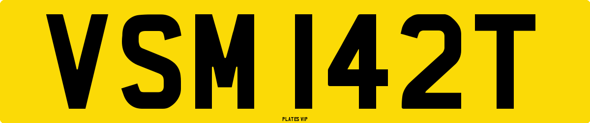 VSM 142T Number Plate