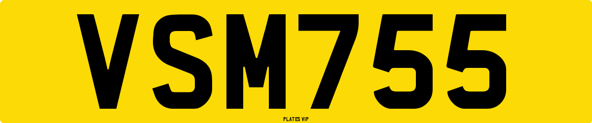 VSM755 Number Plate