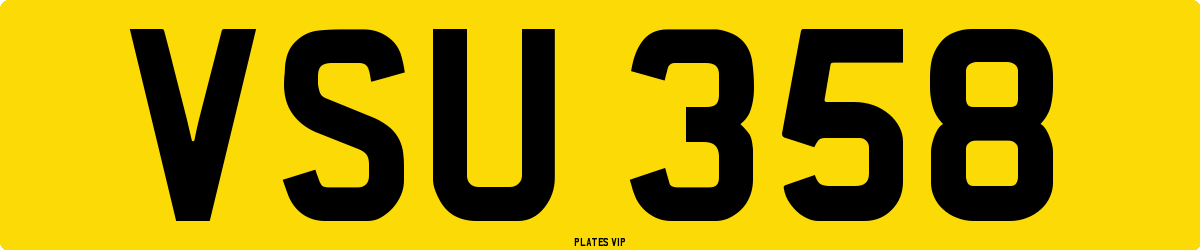 VSU 358 Number Plate