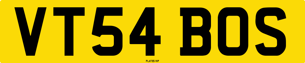 VT54 BOS Number Plate