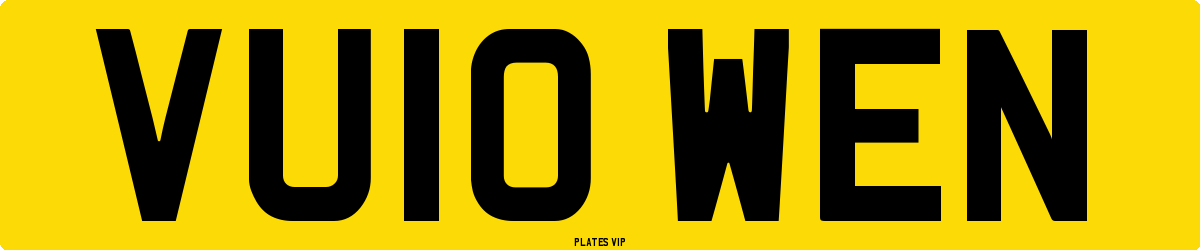 VU10 WEN Number Plate