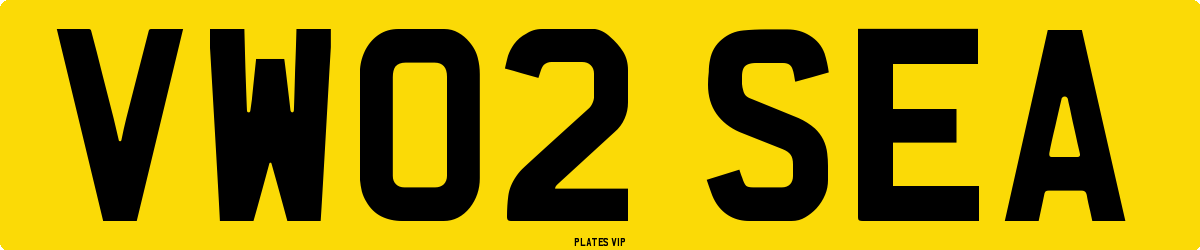 VW02 SEA Number Plate