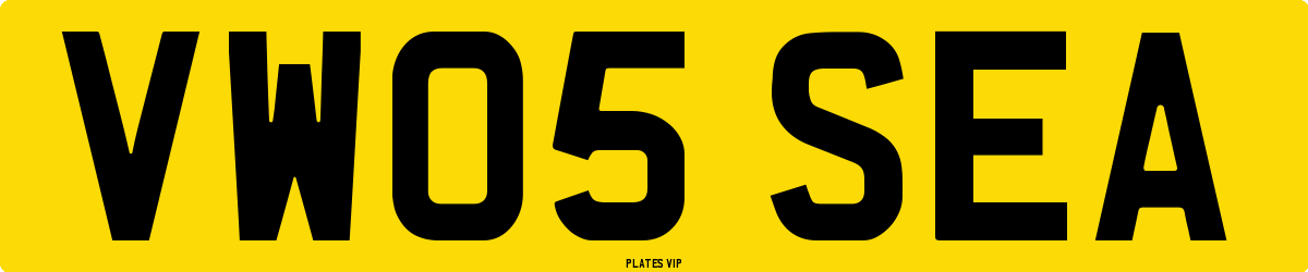 VW05 SEA Number Plate