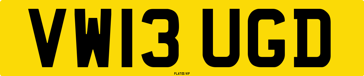 VW13 UGD Number Plate