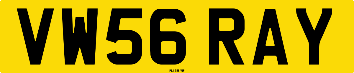 VW56 RAY Number Plate