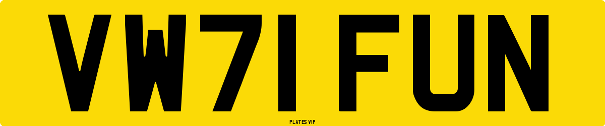 VW71 FUN Number Plate