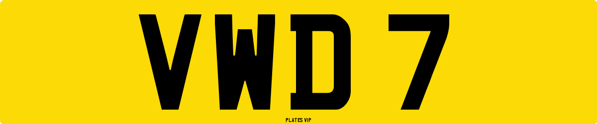 VWD 7 Number Plate
