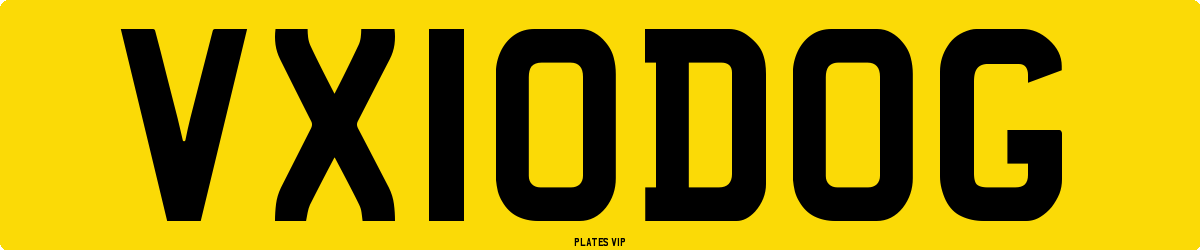 VX 10 DOG Number Plate