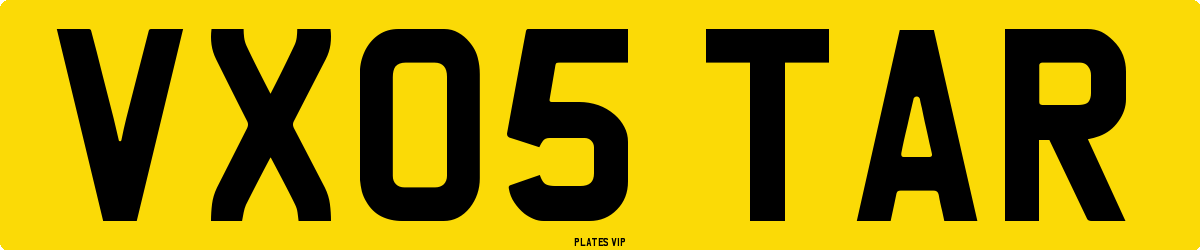 VX05 TAR Number Plate