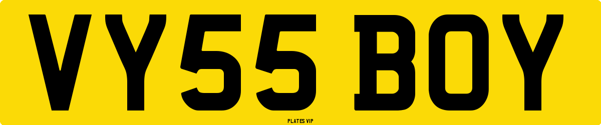 VY55 BOY Number Plate