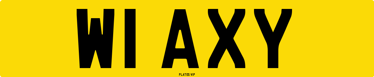 W1 AXY Number Plate