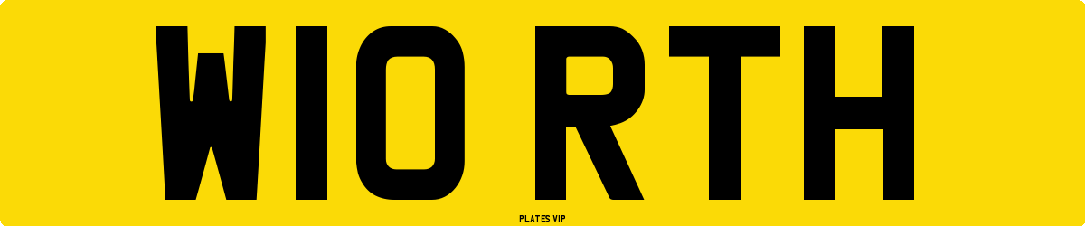 W10 RTH Number Plate