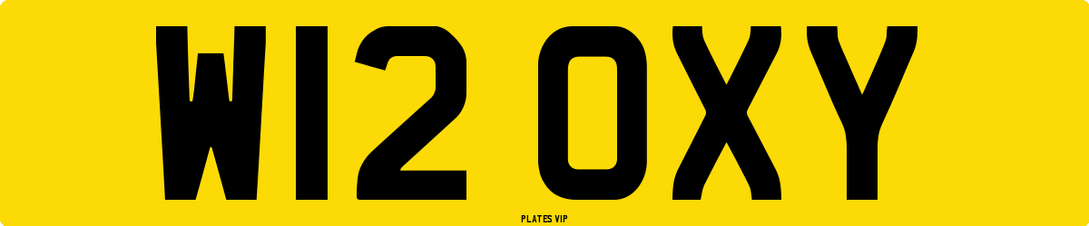 W12 OXY Number Plate