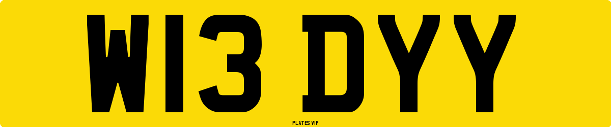 W13 DYY Number Plate