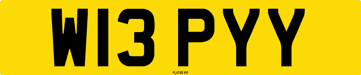 W13 PYY Number Plate
