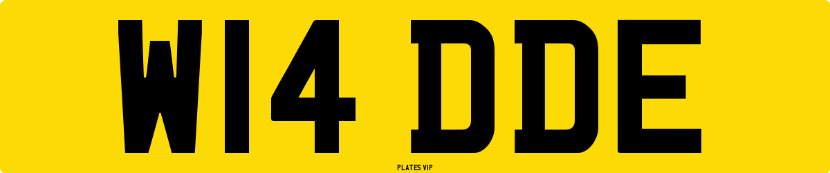 W14 DDE Number Plate