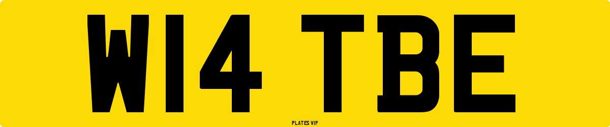 W14 TBE Number Plate