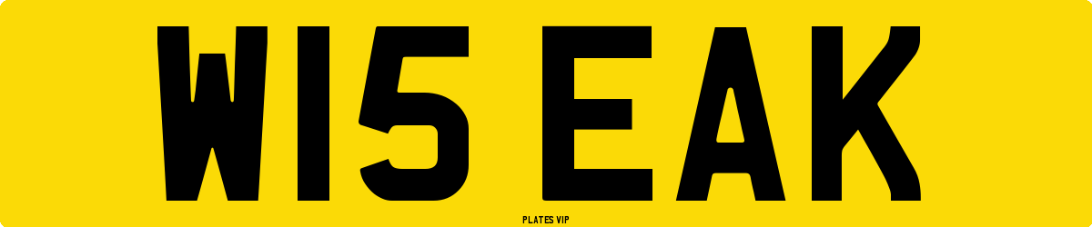 W15 EAK Number Plate