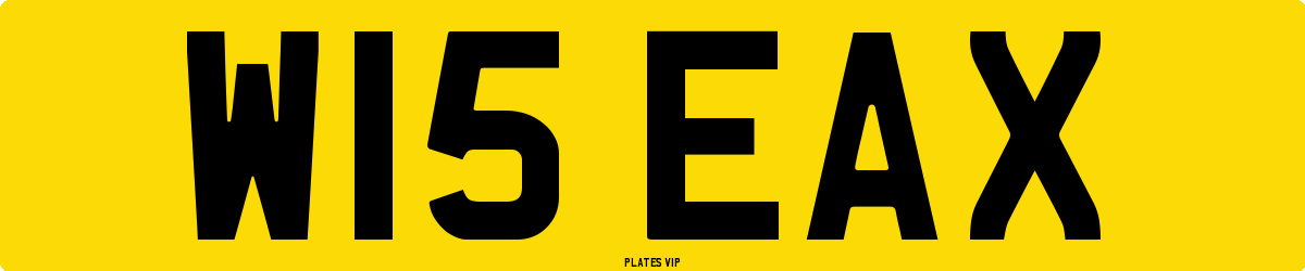 W15 EAX Number Plate