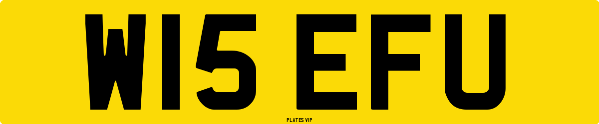 W15 EFU Number Plate