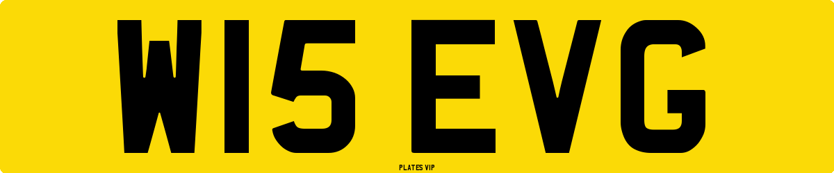 W15 EVG Number Plate