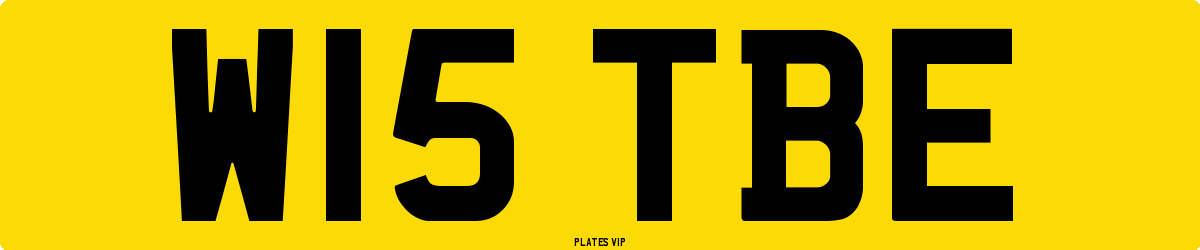 W15 TBE Number Plate