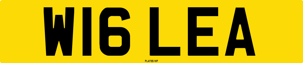 W16 LEA Number Plate