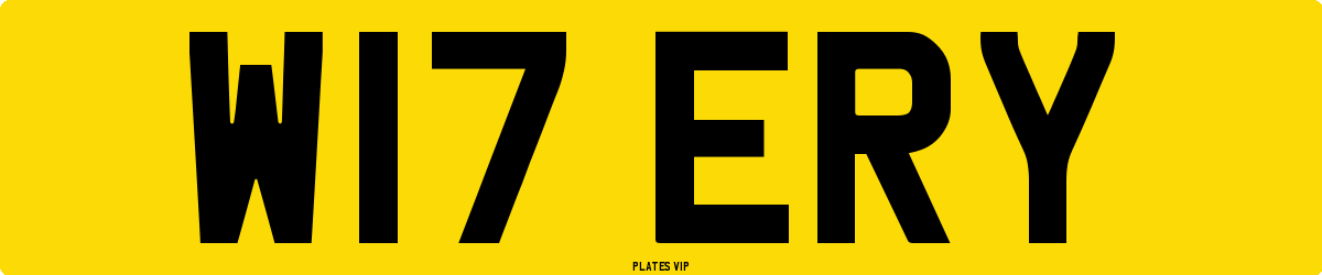 W17 ERY Number Plate