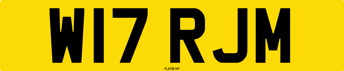 W17 RJM Number Plate