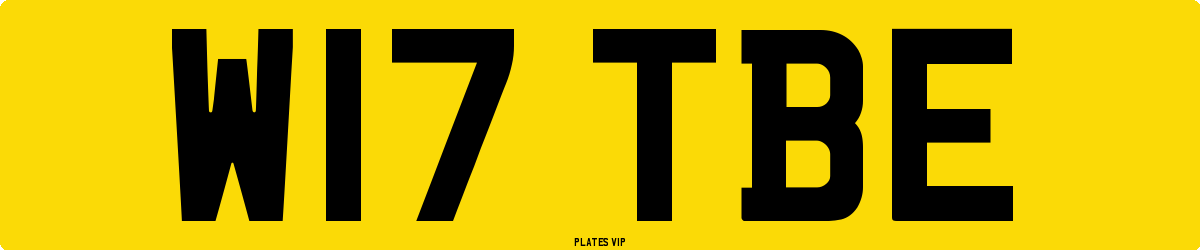 W17 TBE Number Plate