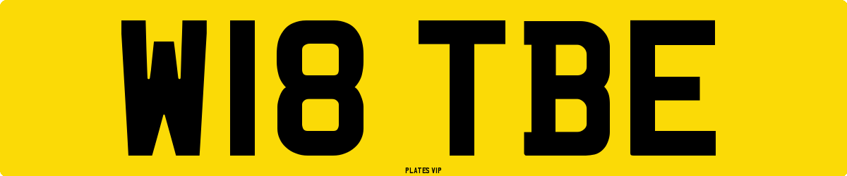 W18 TBE Number Plate