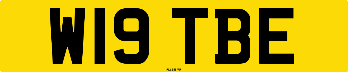 W19 TBE Number Plate