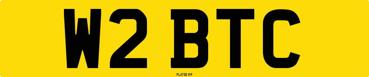 W2 BTC Number Plate