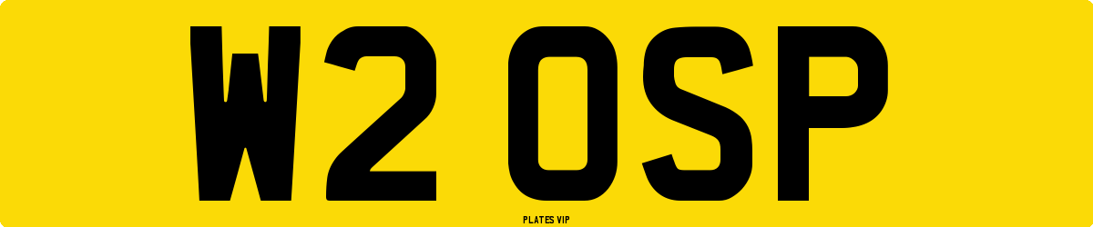 W2 OSP Number Plate