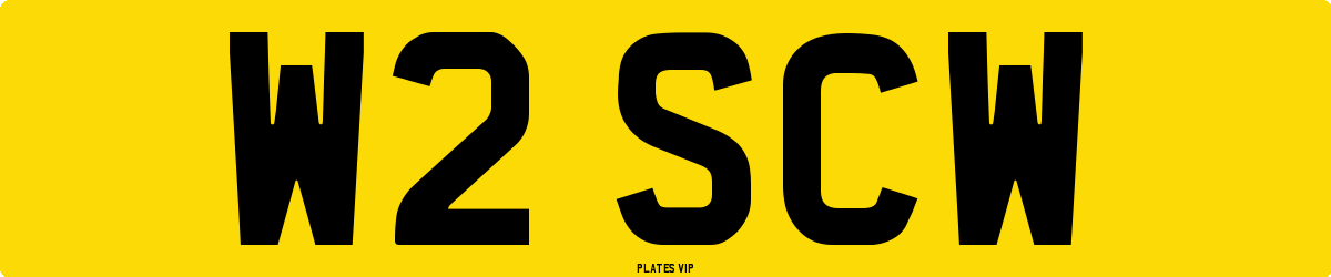 W2 SCW Number Plate