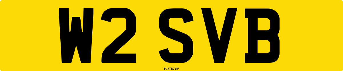 W2 SVB Number Plate