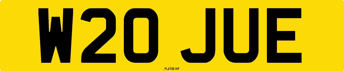 W20 JUE Number Plate