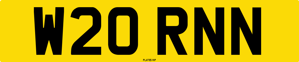 W20 RNN Number Plate