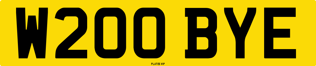 W200 BYE Number Plate