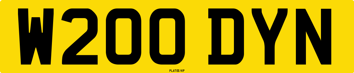 W200 DYN Number Plate