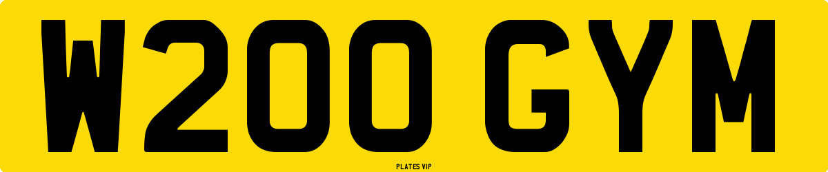 W200 GYM Number Plate