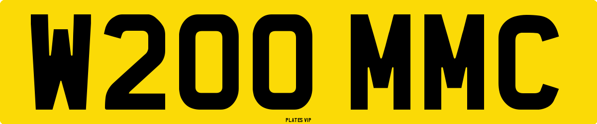 W200 MMC Number Plate